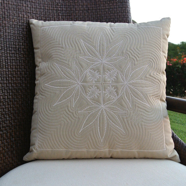 Cannabis Hawaiian Quilted Pillow