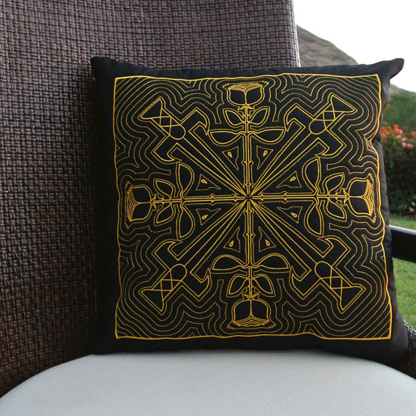 Rosa Hawaiian Quilted Pillow