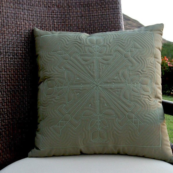 Rosa Hawaiian Quilted Pillow